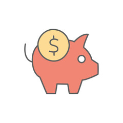 Saving Icon in color icon, isolated on white background 