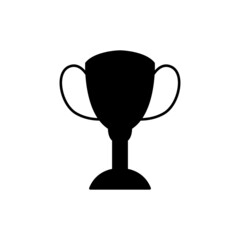 award trophy icon in black flat glyph, filled style isolated on white background