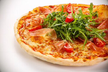 Pizza with parma and rucola