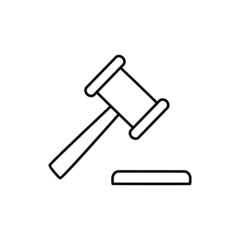 Auction Icon  in black line style icon, style isolated on white background