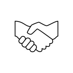 Handshake Icon  in black line style icon, style isolated on white background