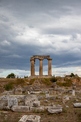 Fototapeta na wymiar Ancient greek temple on top of a hill