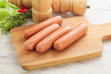 Meat sausages for snack breakfast
