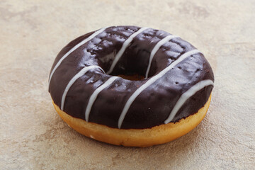 Glazed sweet tasty chocolate donut