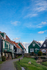 Traditional houses at dutch countryside