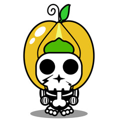 vector cartoon character mascot costume cute star fruit skull human
