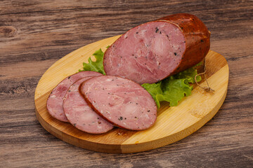 Smoked ham sausage with spices