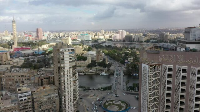 Downward Aerial Drone Shot of Zamalek Cairo