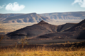 Black ranges of the Karijini National Park in Western Australia