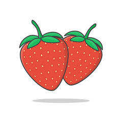 Strawberry Vector Icon Illustration. Fresh Strawberry Flat Icon
