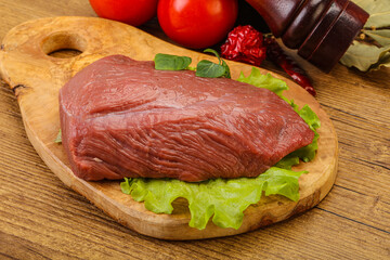 Raw beef piece for cooking