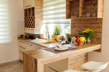 Kitchen interior with no people