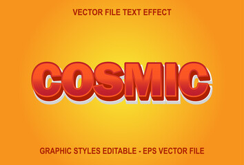 cosmic text effect on orange background