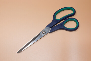 Metal scissors on isolated background.