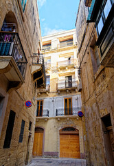 Typical narrow street in Vittriosa - Birgu - Valletta