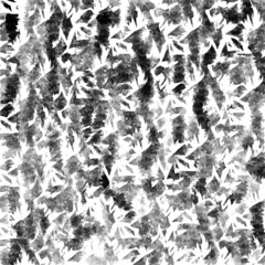 black and white leaves, broken glass.