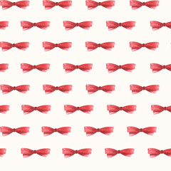 Seamless pattern wuth red bows. Christmas print for decoration. 
