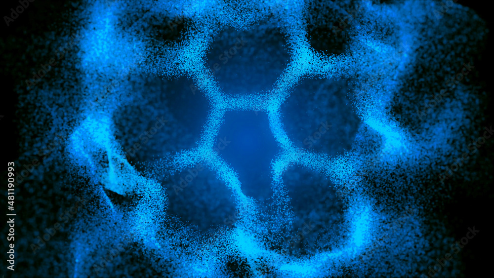 Wall mural abstract technology blue background. artificial intelligence concept. 3d rendering