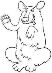 cartoon Baribal American black bear coloring book page