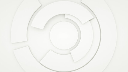 Obraz premium Generic high tech mechanical concept. Clean white circle parts. 3D rendering