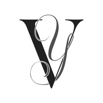 vy, yv, monogram logo. Calligraphic signature icon. Wedding Logo Monogram. modern monogram symbol. Couples logo for wedding