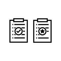 Shortlist icon set isolated on white background