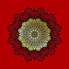 Circular pattern in form of mandala for Henna, Mehndi, tattoo, decoration. Decorative ornament in ethnic oriental style. Coloring book page.