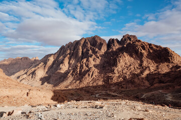 Fototapeta premium Beautiful big mountain in desert. 