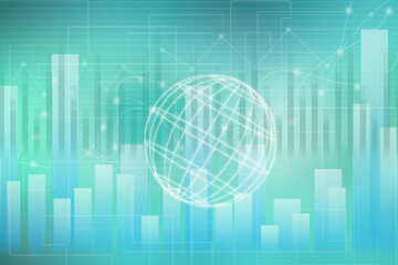 2d illustration futuristic business background pattern graph concept
