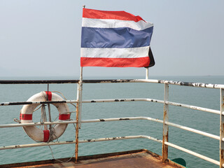 Thailand flag on the boat