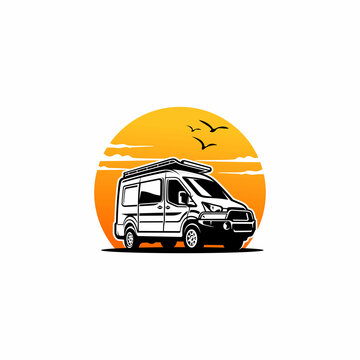 camper van - motor home illustration vector