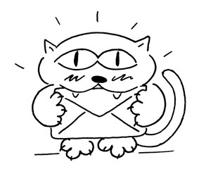 Cat holding a letter