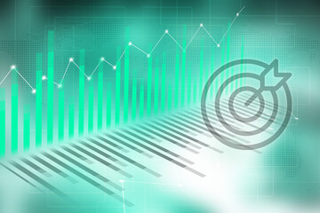 Fototapeta premium 2d illustration futuristic business background pattern graph concept 