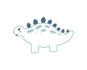 Vector cute baby hand drawn dino. Sweet Cool dinosaur illustration for nursery t-shirt, kids apparel boy, invitation, simple scandinavian child design