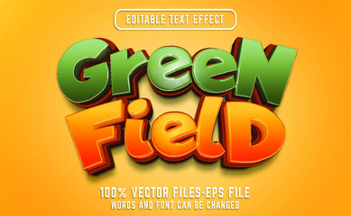 green field cartoon style text effect premium vectors