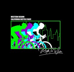  RIDE TO WIN ,TYPOGRAPHY DESIGN T-SHIRT PRINT