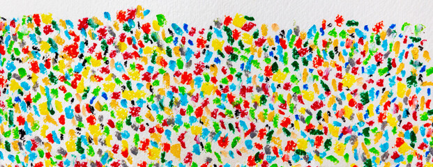 Multicolored abstract background of dots and strokes