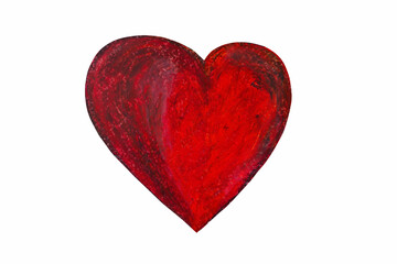 Hand drawing human red heart