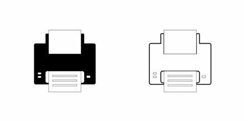 Printer icon on white background. Vector illustration.
