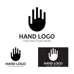 Obraz premium Hand logo icon vector design template illustration