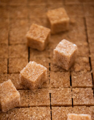 brown sugar cubes close up