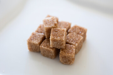 brown sugar cubes close up