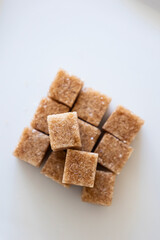 brown sugar cubes close up