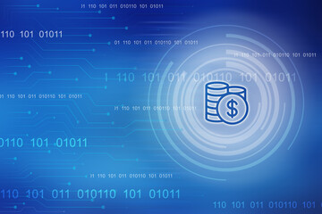 2d illustration dollar gold coin bussiness background concept
