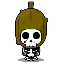 vector cartoon character cute pickled vegetable skull mascot costume character