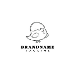 easter chick logo cartoon icon design template black isolated vector illustration