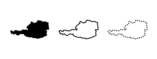 Austria maps isolated on a white background