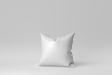 Blank soft pillow on white background. minimal concept. 3D render.