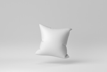 Blank soft pillow on white background. minimal concept. 3D render.