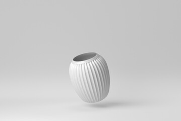 Ceramic vase on white background. minimal concept. 3D render.